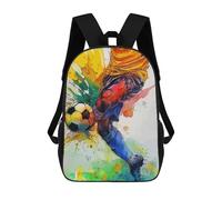 sinyumoney Mochila Escolar Infantil Impresa En 3D Watercolor Soccer Player Kicking Ball Mochila Mochilas Deportivas Para Niños Y Niñas Mochila De Moda 17inch