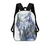 sinyumoney Mochila Escolar Infantil Impresa En 3D Watercolor Wolf Forest Art Print Mochilas Para Libros Mochilas De Viaje Informales Mochila De Gran Capacidad Para Niños 17inch