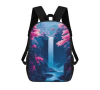sinyumoney Mochila Escolar Infantil Impresa En 3D Waterfall in A Blue Canyon Cherry Blossom Mochilas Para Libros Mochilas De Viaje Informales Mochila De Gran Capacidad Para Niños 17inch