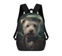 sinyumoney Mochila Escolar Infantil Impresa En 3D Westie Dog The Gangster Para Niños, Mochila De Viaje De Alta Capacidad, Mochila Informal Para Niños 17inch