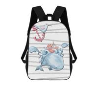 sinyumoney Mochila Escolar Infantil Impresa En 3D Whale Anchor Ocean KidsArt Mochila Mochilas Deportivas Para Niños Y Niñas Mochila De Moda 17inch