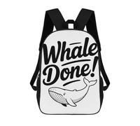 sinyumoney Mochila Escolar Infantil Impresa En 3D Whale Done! Pun Illustration Mochila Mochilas Deportivas Para Niños Y Niñas Mochila De Moda 17inch