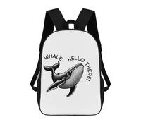 sinyumoney Mochila Escolar Infantil Impresa En 3D Whale Hello There! Black And White Mochila Mochilas Deportivas Para Niños Y Niñas Mochila De Moda 17inch