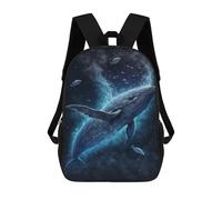 sinyumoney Mochila Escolar Infantil Impresa En 3D Whale in Cosmic Ocean Mochilas Para Libros Mochilas Escolares De Viaje De Alta Capacidad Para Niños/estudiantes/adultos 17inch