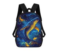 sinyumoney Mochila Escolar Infantil Impresa En 3D Whale in Space Para Niños, Mochila De Viaje De Alta Capacidad, Mochila Informal Para Niños 17inch