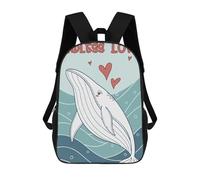 sinyumoney Mochila Escolar Infantil Impresa En 3D Whale Love Illustration Mochila Mochilas Deportivas Para Niños Y Niñas Mochila De Moda 17inch