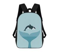 sinyumoney Mochila Escolar Infantil Impresa En 3D Whale Tail And Orca Mochila Mochilas Deportivas Para Niños Y Niñas Mochila De Moda 17inch