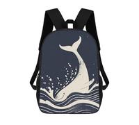 sinyumoney Mochila Escolar Infantil Impresa En 3D Whale Tail Splash Mochila Mochilas Deportivas Para Niños Y Niñas Mochila De Moda 17inch
