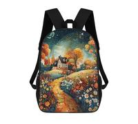 sinyumoney Mochila Escolar Infantil Impresa En 3D Whimsical Autumn Cottage Scene-1 17inch Para Niños, Mochila De Viaje De Alta Capacidad, Mochila Escolar De Moda Para Niños