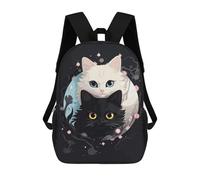 sinyumoney Mochila Escolar Infantil Impresa En 3D White And Black Anime Cats Mochilas De Viaje De Alta Capacidad Para Niños Mochilas De Libros De Moda Mochila Escolar Infantil 17inch