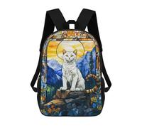 sinyumoney Mochila Escolar Infantil Impresa En 3D White Cat Mochila Mochilas Deportivas Para Niños Y Niñas Mochila De Moda 17inch