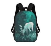 sinyumoney Mochila Escolar Infantil Impresa En 3D White Deer in Forest Mochilas De Moda Informales Mochilas Infantiles Mochila Informal Para Exteriores Bolsas De Viaje Bonitas 17inch