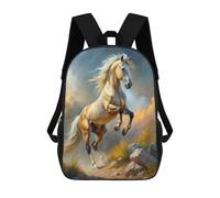 sinyumoney Mochila Escolar Infantil Impresa En 3D White Horse Leaping Rock Painting Mochila Mochilas Deportivas Para Niños Y Niñas Mochila De Moda 17inch