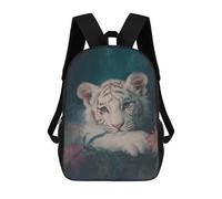 sinyumoney Mochila Escolar Infantil Impresa En 3D White Tiger Cub Portrait Mochila Mochilas Deportivas Para Niños Y Niñas Mochila De Moda 17inch