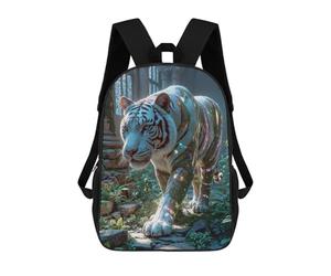 sinyumoney Mochila Escolar Infantil Impresa En 3D White Tiger in Ancient Ruins Mochilas Para Libros Mochilas De Viaje Informales Mochila De Gran Capacidad Para Niños 17inch