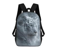 sinyumoney Mochila Escolar Infantil Impresa En 3D White Tiger in Smoke Mochilas Para Libros Mochilas De Viaje Informales Mochila De Gran Capacidad Para Niños 17inch