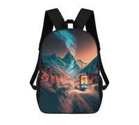 sinyumoney Mochila Escolar Infantil Impresa En 3D Winter Wonderland Train Journey Mochila Mochilas Deportivas Para Niños Y Niñas Mochila De Moda 17inch