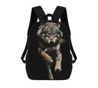 sinyumoney Mochila Escolar Infantil Impresa En 3D Wolf American Football Para Niños, Mochila De Viaje De Alta Capacidad, Mochila Informal Para Niños 17inch