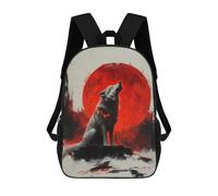 sinyumoney Mochila Escolar Infantil Impresa En 3D Wolf Howling at Red Moon Mochilas De Moda Informales Mochilas Infantiles Mochila Informal Para Exteriores Bolsas De Viaje Bonitas 17inch
