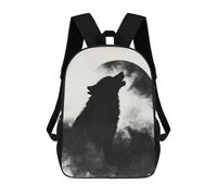 sinyumoney Mochila Escolar Infantil Impresa En 3D Wolf Howling at The Moon Mochilas Para Libros Mochilas De Viaje Informales Mochila De Gran Capacidad Para Niños 17inch