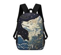 sinyumoney Mochila Escolar Infantil Impresa En 3D Wolf in Moonlight Mochilas De Moda Informales Mochilas Infantiles Mochila Informal Para Exteriores Bolsas De Viaje Bonitas 17inch