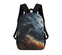 sinyumoney Mochila Escolar Infantil Impresa En 3D Wolf in Stormy Sky Para Niños, Mochila De Viaje De Alta Capacidad, Mochila Informal Para Niños 17inch