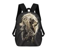 sinyumoney Mochila Escolar Infantil Impresa En 3D Wolf Pack Moon T-Shirt Mochilas Para Libros Mochilas Escolares De Viaje De Alta Capacidad Para Niños/estudiantes/adultos 17inch