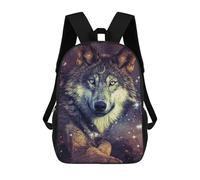 sinyumoney Mochila Escolar Infantil Impresa En 3D Wolf Spirit Moon Art Print Mochilas Para Libros Mochilas De Viaje Informales Mochila De Gran Capacidad Para Niños 17inch
