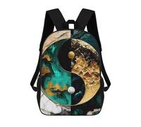 sinyumoney Mochila Escolar Infantil Impresa En 3D Yin Yang Kintsugi Harmony Mochilas Para Libros Mochilas De Viaje Informales Mochila De Gran Capacidad Para Niños 17inch