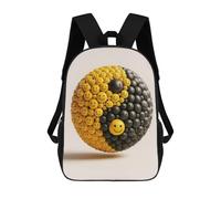 sinyumoney Mochila Escolar Infantil Impresa En 3D Yin Yang Smiley Face Sphere Mochila Mochilas Deportivas Para Niños Y Niñas Mochila De Moda 17inch