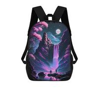 sinyumoney Mochila Escolar Infantil Japan Lunar Waterfall Mochila De Moda Para Adolescentes Mochila Informal Para Niño Y Niña Mochila Escolar Para Adolescentes Mochila Impresa En 3D 17inch