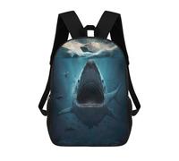 sinyumoney Mochila Escolar Infantil Jaws The Giant Shark Mochila Escolar Infantil De Moda Informal Mochilas De Viaje Con Estampado 3D Divertidas Y Geniales Bolsas Para Libros 17inch