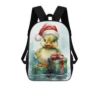 sinyumoney Mochila Escolar Infantil Jolly Happy Duck Christmas Mochila Escolar Infantil De Moda Informal Mochilas De Viaje Con Estampado 3D Divertidas Y Geniales Bolsas Para Libros 17inch
