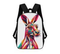 sinyumoney Mochila Escolar Infantil Kangaroo Wpap Pop Art Mochila Escolar Infantil De Moda Informal Mochilas De Viaje Con Estampado 3D Divertidas Y Geniales Bolsas Para Libros 17inch