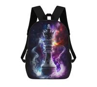 sinyumoney Mochila Escolar Infantil King in Space Chess Mochila Escolar Infantil De Moda Informal Mochilas De Viaje Con Estampado 3D Divertidas Y Geniales Bolsas Para Libros 17inch