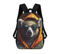 sinyumoney Mochila Escolar Infantil Koala with Sunglasses Mochila Escolar Infantil De Moda Informal Mochilas De Viaje Con Estampado 3D Divertidas Y Geniales Bolsas Para Libros 17inch