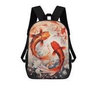 sinyumoney Mochila Escolar Infantil Koi Fishes Mochila De Moda Para Adolescentes Mochila Informal Para Niño Y Niña Mochila Escolar Para Adolescentes Mochila Impresa En 3D 17inch