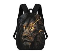sinyumoney Mochila Escolar Infantil Lion Gold Black Animals Mochila De Moda Para Adolescentes Mochila Informal Para Niño Y Niña Mochila Escolar Para Adolescentes Mochila Impresa En 3D 17inch