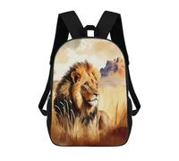 sinyumoney Mochila Escolar Infantil Lion Stands in The Savanna Mochila Escolar Infantil De Moda Informal Mochilas De Viaje Con Estampado 3D Divertidas Y Geniales Bolsas Para Libros 17inch
