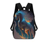 sinyumoney Mochila Escolar Infantil Magical Celestial Stallion Mochila Escolar Infantil De Moda Informal Mochilas De Viaje Con Estampado 3D Divertidas Y Geniales Bolsas Para Libros 17inch