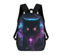 sinyumoney Mochila Escolar Infantil Magical Neon Cat Portrait Mochila Escolar Infantil De Moda Informal Mochilas De Viaje Con Estampado 3D Divertidas Y Geniales Bolsas Para Libros 17inch