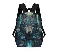 sinyumoney Mochila Escolar Infantil Mandala Wolf in Jungle Mochila Escolar Infantil De Moda Informal Mochilas De Viaje Con Estampado 3D Divertidas Y Geniales Bolsas Para Libros 17inch