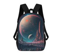 sinyumoney Mochila Escolar Infantil Mars Landscape with Astronaut Mochila Escolar Infantil De Moda Informal Mochilas De Viaje Con Estampado 3D Divertidas Y Geniales Bolsas Para Libros 17inch