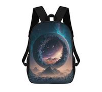 sinyumoney Mochila Escolar Infantil Moon with Hidden Landscape Mochila Escolar Infantil De Moda Informal Mochilas De Viaje Con Estampado 3D Divertidas Y Geniales Bolsas Para Libros 17inch