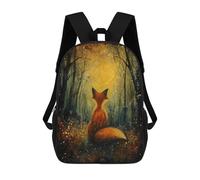 sinyumoney Mochila Escolar Infantil Moonlit Fox Magic Mochila Escolar Infantil De Moda Informal Mochilas De Viaje Con Estampado 3D Divertidas Y Geniales Bolsas Para Libros 17inch