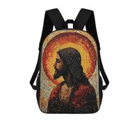 sinyumoney Mochila Escolar Infantil Mosaic Jesus Portrait Mochila Infantil Estampada Mochila De Viaje Para Niños Y Niñas Mochila Escolar 17inch