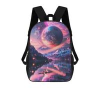 sinyumoney Mochila Escolar Infantil Mystical Pink Saturn Mochila De Moda Para Adolescentes Mochila Informal Para Niño Y Niña Mochila Escolar Para Adolescentes Mochila Impresa En 3D 17inch