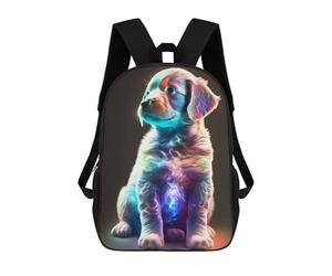 sinyumoney Mochila Escolar Infantil Neon Pup Glowing Whimsy Mochila Escolar Infantil De Moda Informal Mochilas De Viaje Con Estampado 3D Divertidas Y Geniales Bolsas Para Libros 17inch