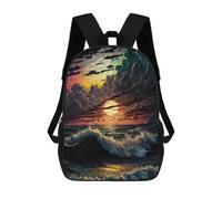 sinyumoney Mochila Escolar Infantil Ocean Sunset Mochila De Moda Para Adolescentes Mochila Informal Para Niño Y Niña Mochila Escolar Para Adolescentes Mochila Impresa En 3D 17inch