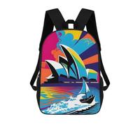 sinyumoney Mochila Escolar Infantil Opera Sydney Colors PopArt Mochila Escolar Infantil De Moda Informal Mochilas De Viaje Con Estampado 3D Divertidas Y Geniales Bolsas Para Libros 17inch
